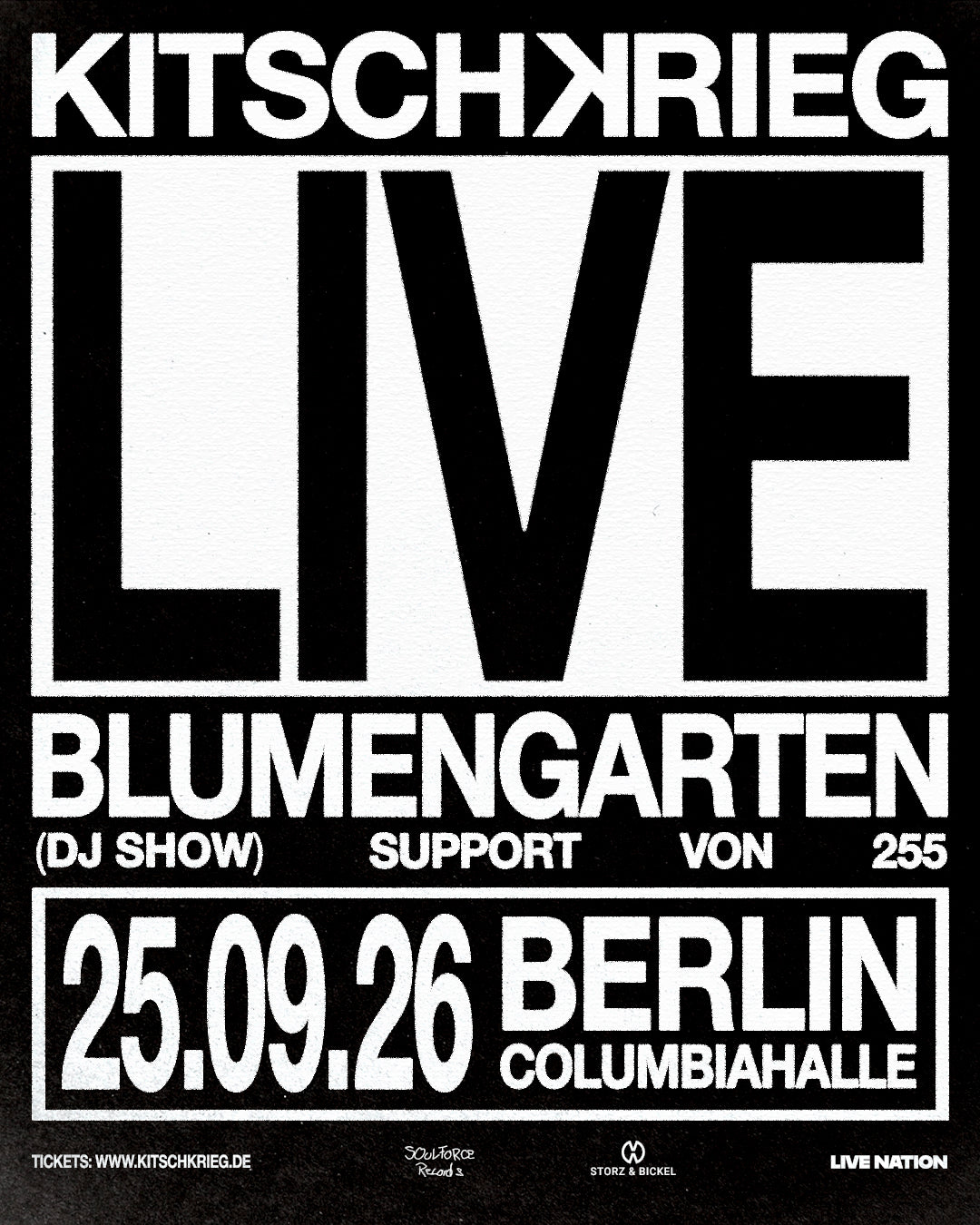 "KITSCHKRIEG LIVE" Tour Ticket // 25.9.2026 @ Columbiahalle, Berlin